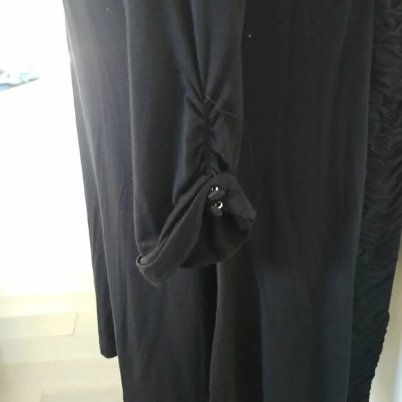 Novita Black Cardigan with Ruched Sleeves, M - Picture 3 of 6